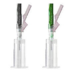 Product Image Eclipse Blood Collection Needle, 21 ga x 1.25 in, Green Hub w/Luer Adapter/Pre-attached Holder 100/c