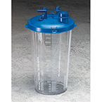 Product Image Suction Canister, Medi-Vac, Guardian, Shutoff Valve, Locking Blue Lid, Clear, 1200 cc