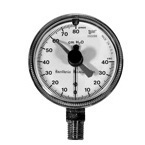 Product Image Pressure Manometer, MAX, -40 to +80 cm H2O, 2.5in Case, 1/4 NPT Male Bottom, Front Zero Correcting Screw