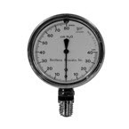 Product Image Pressure Manometer, -40 to +80 cm H2O, 2.5in Diameter Case, 1/4 NPT Male Bottom