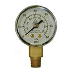 Product Image Pressure Gauge, Replacement, 0-60 psi, 1/8inch NPT Male Bottom Fitting