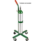 Product Image Cylinder Cart, Steel, Green, Capacity 1, Mask Hook, 41" H x 20" D x 20" W, 4 Casters, 10 lbs
