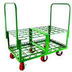 Product Image Cylinder Cart, Steel, Green, Capacity 40, 45in H x 25.25in W x 46.5in D, 128lbs