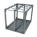 Product Image Modular Cylinder Rack, H, T Cylinders, 8 Cylinder Capacity, Safety Chain, Green