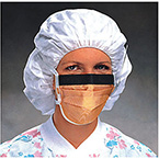 Product Image Procedure Mask, Fluidshield, Fog Free, Wraparound Splashguard Visor, Pleated, Earloops, Orange