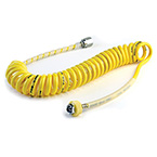 Product Image Air Hose, 15ft, Single Coil, Self-Coiling, DISS Fittings, Yellow