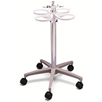 Product Image Stand, Canister, 4 Canister Capacity, Rotating Casters, 2 Shut-off Valves, 4 Slide Brackets, 36 in.