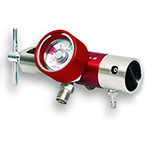 Product Image Regulator, Pressure, Oxygen, Rhino 0-25LPM, with Gauge, 2 Check Valves, Hose Barb Outlet