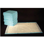 Product Image Underpad, Fluff, White Spunbonded Facing, Cellulose Fill, Blue Polypropylene Backing, 23 x 24 in