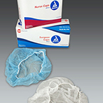 Product Image Nurses Cap, Bouffant, Disposable, Spunbonded Polypropylene, White, 21 in
