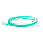 Product Image Oxygen Nasal Cannula, Adult, Hi-Flow, 15 LPM, Clear, Reservoir Face Piece, 7-ft Bright Green Tubing