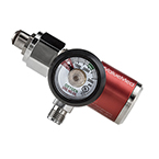 Product Image Oxygen Regulator, Preset, CGA540, 50 PSI, M Cylinder, Barb, 2 DISS Male, Right Output