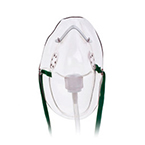 Product Image Oxygen Mask, Medium Concentration, Adult, Elongated, 7ft Oxygen Supply Tubing, Adjustable Noseclip
