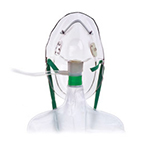 Product Image Oxygen Mask, Non-Rebreathing, Adult, Safety Vent, 7ft O2 Tubing, Adjustable Noseclip, Check Valve
