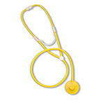 Product Image Stethoscope, Dispos-A-Scope, Plastic Binaural, Single Patient Use, Yellow