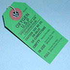 Product Image Oxygen Cylinder Tag, Paper, Reads Empty, In Use or Full