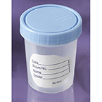 Product Image Specimen Cup, Polypropylene, Screw-On Lid, Patient ID Label, Sterile Fluid Path, 4 oz