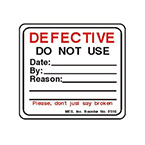 Product Image Label, Printed, Defective Do Not Use, Roll, 2.25 x 2.5-in
