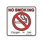 Product Image Label, Printed, No Smoking, Oxygen in Use, Roll, 3 x 3-in
