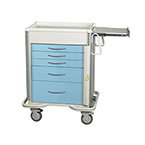Product Image Cart, Emergency, Select Series, 5 Drawer, w/Breakaway Lock Bar, Aluminum, Slate Blue