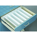 Product Image Drawer Divider Set, Standard Cart, 6-in Drawer, 2 Rails, 6 Dividers, White