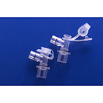 Product Image Double Swivel Connector, 15mm, Membrane Opening 3.5mm, Sealing cap for Insertion of Suction Catheter