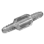 Product Image Oxygen Tubing Connector, Rounded and Tapered Edges, Conical Tips, Vinyl