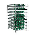 Product Image Horizontal Cylinder Rack, Holds 40 E Cylinders, Chrome Plated, Bolt Down Feet