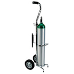 Product Image Cylinder Cart, D or E Cylinder, Adjustable Handle, Chrome, for Use with Hill Rom Equipment