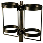 Product Image Pole mount, Dual, E or D cylinder, 1-1.25in Diameter, Black Powder-Coat Finish
