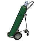Product Image Cylinder Rolling Cart, H, T, M or M60 Cylinder, Retractable Trailing Axle, 10in Ball Bearing Wheels