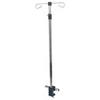 Product Image IV Pole, Telescoping, Rail or Table Mount, Two Hooks, Black