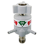 Product Image Flow Selector Valve, 2 Male Tubing Barbs, 1 Male DISS Outlet