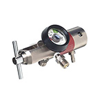 Product Image Oxygen Regulator, Titan, Click Style, 0-25 LPM, CGA870, E Cylinder, Hose Barb Out, 2 Power Take Offs