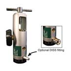 Product Image Oxygen Regulator, Click Style, 0-15 LPM, Yoke, Barb Outlet, Left Output, Black Label