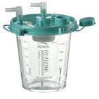 Product Image Rigid Suction Canister, Hi-Flow, Aerostat Filter, Float Valve Shutoff, Green Lid, 1200 cc