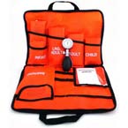 Product Image Blood Pressure Unit Kit, MediCuff 5, Palm Aneroid Gauge, Carrying Case, 5 Cuffs, Navy