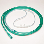 Product Image Nasal Cannula, Oxygen, Adult, High Flow, 6-15 LPM, 25-ft Green Tube, 3 Channel Tubing, Ear Cushions