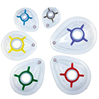 Product Image Face Mask, Clear Inflatable Cushion, Removable Color Coded Hook Ring, Single Use, Child, Size 2