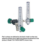 Product Image Wye Assembly, Air, 2 Chrome Flowmeters, 0-15 LPM, DISS Female Hand Tight