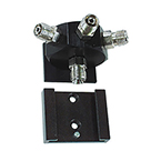 Product Image Rail Block Assembly, Air, Plate, Wall Bracket, DISS Male Inlet, Hex Block - 3 Outlets, 2 Screws