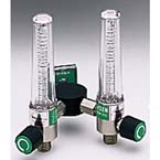 Product Image Flowmeter, Dual, Soft-Touch Timeter, Oxygen, 15 LPM, Chemetron Male Fitting, with Y Bar