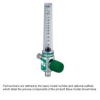 Product Image Oxygen Flowmeter, O2, Chrome, Low Flow, 0-1 LPM, No Adapter, 1/8 NPT Female