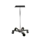 Product Image Equipment Stand, IV Deluxe Pole, 5 Leg Base, Patient Handle, Basket, 9.5 x 13in Tray