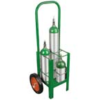 Product Image Cylinder Cart, M7, M9, C, D, E Cylinders, 4 Cylinder Capacity, Two Wheels, Green
