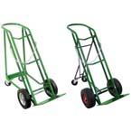 Product Image Cylinder Cart, Heavy Duty, Steel, 1 Cylinder Capacity, Foldable Rear Assembly, Solid Rubber 10in Wheels, Two Caster, 48in H x 18in W, 46 lbs, Green