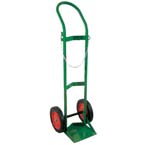 Product Image Cylinder Cart, H, T Cylinders, 1 Cylinder Capacity, 46in H x 15in D x 15in W, Two 10in Wheels, 23 lbs, Green