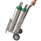 Product Image Cylinder Cart, Two Wheel Tilt Back, 4 Cylinder Capacity, E or D cylinders, Red Posts